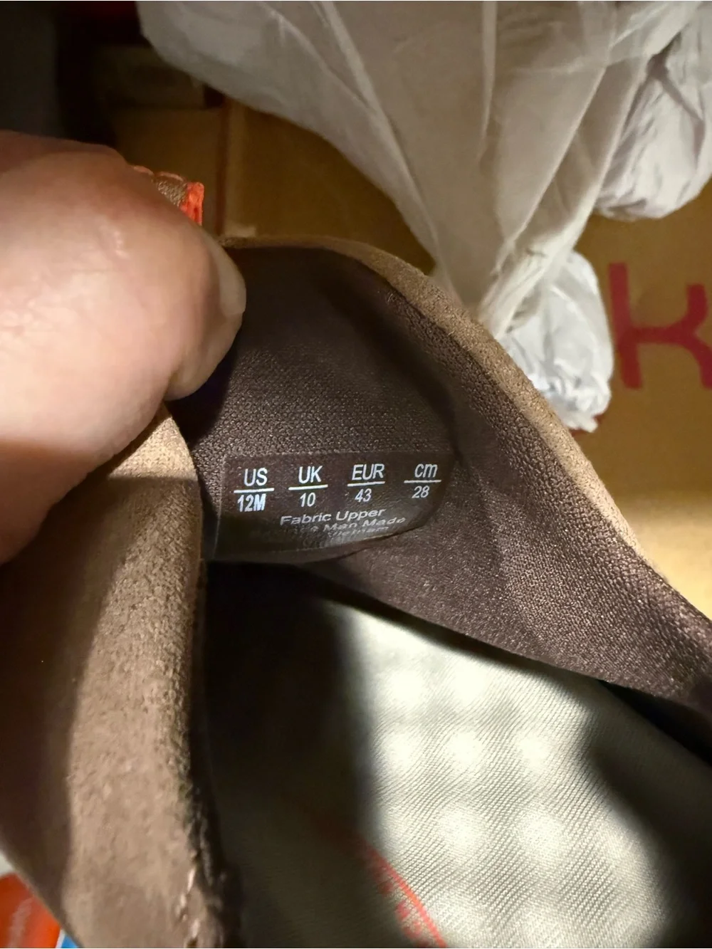 Ryka Slip-On Suede Loafer — Taupe with Coral Pull-Tab